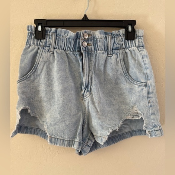 Light Blue Denim Women's Shorts - Picture 1 of 3
